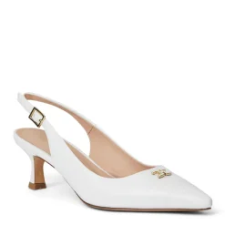 Bruno Magli Fiona Slingback Pump White Crinkled Patent White Patent Leather New