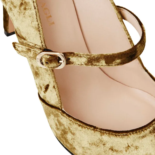 Bruno Magli Gemma Mary Jane Pump Olive Velvet Best
