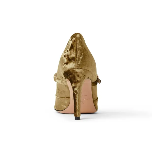 Bruno Magli Gemma Mary Jane Pump Olive Velvet Best
