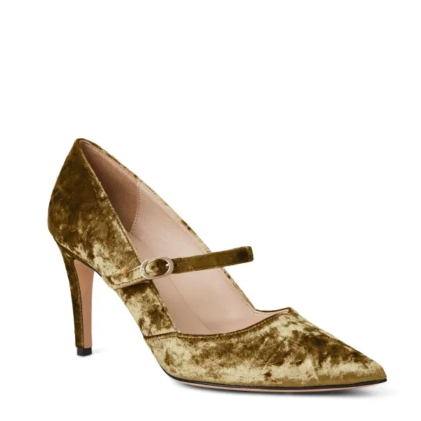 Bruno Magli Gemma Mary Jane Pump Olive Velvet Best
