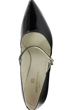 Bruno Magli Gemma Mary-Jane Leather Pump Black Patent Sale
