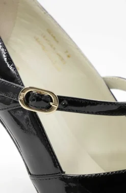Bruno Magli Gemma Mary-Jane Leather Pump Black Patent Sale