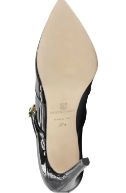 Bruno Magli Gemma Mary-Jane Leather Pump Black Patent Outlet