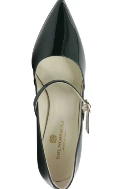 Bruno Magli Gemma Mary-Jane Leather Pump Emerald Patent Discount