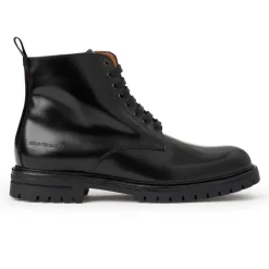 Bruno Magli Griffin 6 Inch Lace Up Leather Boot Black Outlet