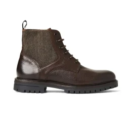 Bruno Magli Hunter Contemporary Lace Up Stretch Boot- Dark Brown Hot