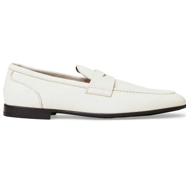 Bruno Magli Lastra Slip-On Leather Loafer-Off White Off-White Leather Discount