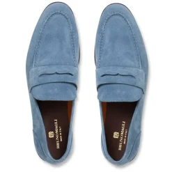 Bruno Magli Lastra Slip-On Suede Loafer-Light Blue Light Blue Suede Sale
