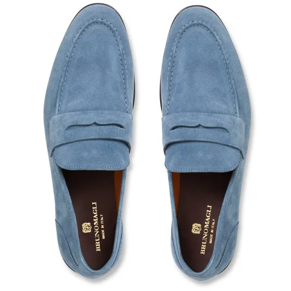 Bruno Magli Lastra Slip-On Suede Loafer-Light Blue Light Blue Suede Sale