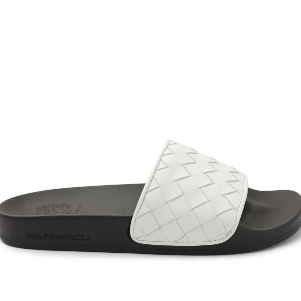 Bruno Magli Magnus Sporty Leather & Suede Slide - White White Leather Best