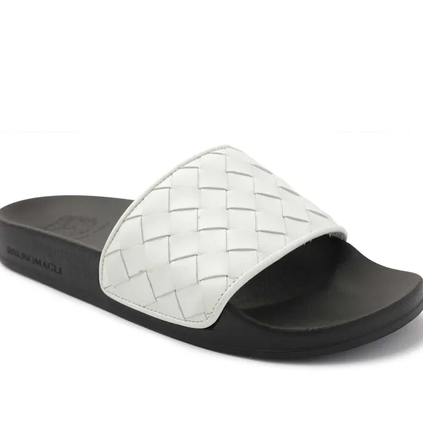 Bruno Magli Magnus Sporty Leather & Suede Slide - White White Leather Best