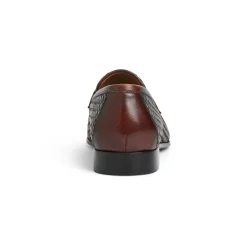 Bruno Magli Manfredo Slip On Loafer Leather Brown Woven Outlet
