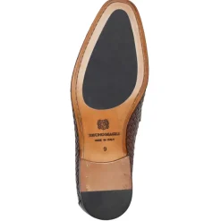 Bruno Magli Manfredo Slip On Loafer Leather Brown Woven Outlet