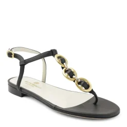 Bruno Magli Marina Leather Embellished Thong Sandal Black Sale