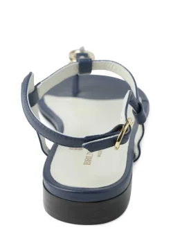 Bruno Magli Marina Leather Embellished Thong Sandal Navy Clearance