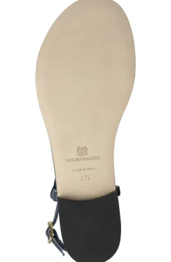 Bruno Magli Marina Leather Embellished Thong Sandal Navy Clearance