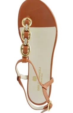 Bruno Magli Marina Leather Embellished Thong Sandal Cognac Outlet