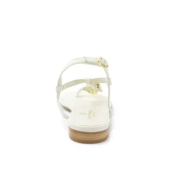 Bruno Magli Marina Leather Embellished Thong Sandal Off White