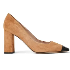 Bruno Magli Melania Square Toe Suede Pump Suede Camel Hot