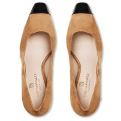 Bruno Magli Melania Square Toe Suede Pump Suede Camel Clearance