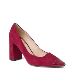 Bruno Magli Melania Square Toe Suede Pump Suede Ruby Clearance