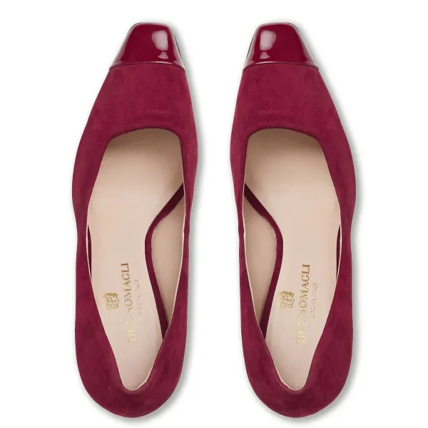Bruno Magli Melania Square Toe Suede Pump Suede Ruby Clearance
