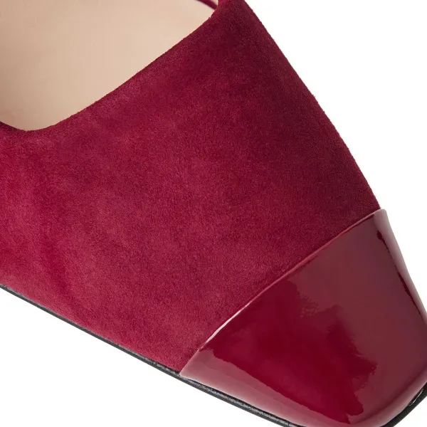 Bruno Magli Melania Square Toe Suede Pump Suede Ruby Clearance