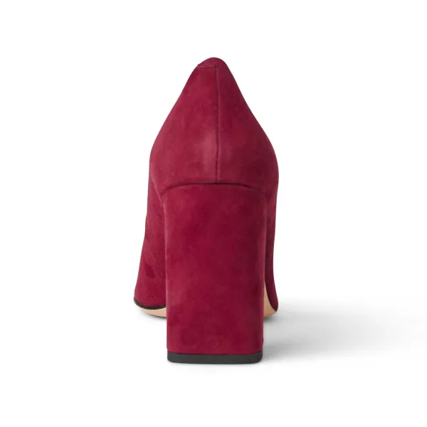 Bruno Magli Melania Square Toe Suede Pump Suede Ruby Clearance