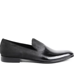 Bruno Magli Monet A-Line Patent Suede Smoking Slipper Black Outlet