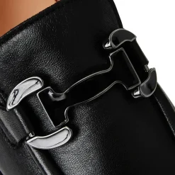 Bruno Magli Natalie Square Toe Loafer Leather Black Best