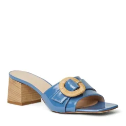 Bruno Magli Page Single Band Sandal Blue Patent Blue Patent Leather Discount