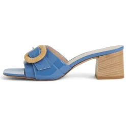 Bruno Magli Page Single Band Sandal Blue Patent Blue Patent Leather Discount