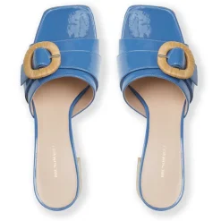 Bruno Magli Page Single Band Sandal Blue Patent Blue Patent Leather Discount