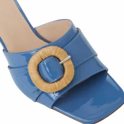 Bruno Magli Page Single Band Sandal Blue Patent Blue Patent Leather Discount