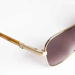 Bruno Magli Playa Aviator Sunglasses Gold Tortoise Online