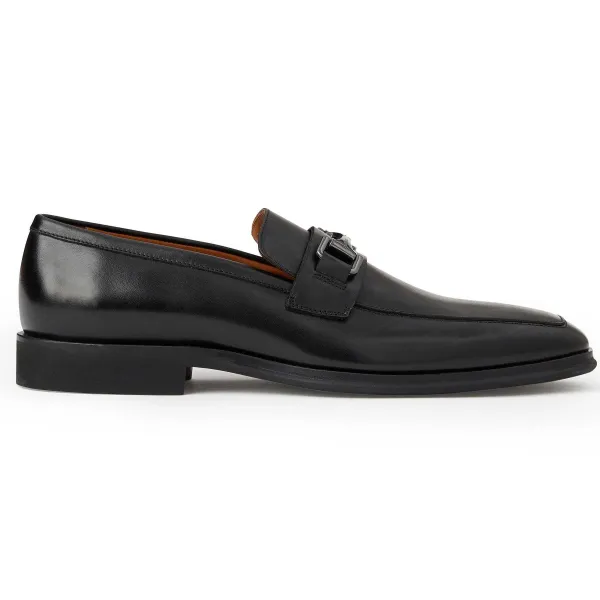 Bruno Magli Raging Bit Leather Loafer Black New