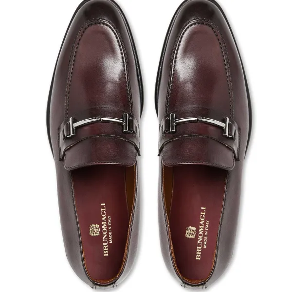 Bruno Magli Sante Double Gore Classic Bit Leather Loafer-Bordeaux Online