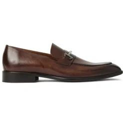 Bruno Magli Sante Double Gore Classic Bit Leather Loafer-Brown
