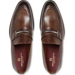 Bruno Magli Sante Double Gore Classic Bit Leather Loafer-Brown