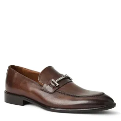Bruno Magli Sante Double Gore Classic Bit Leather Loafer-Brown