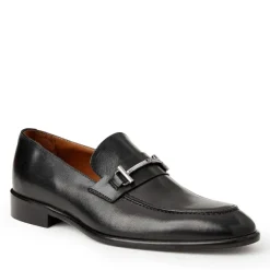 Bruno Magli Sante Double Gore Classic Bit Leather Loafer-Black