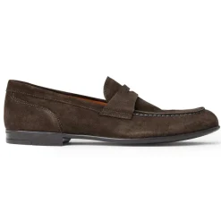 Bruno Magli Silas Suede Loafer-Dark Brown /Ecru Clearance