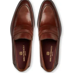 Bruno Magli Silvestro Embosssed Loafer Leather Cognac New