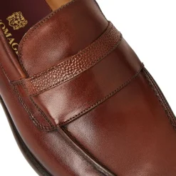 Bruno Magli Silvestro Embosssed Loafer Leather Cognac New