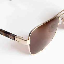 Bruno Magli Sole Aviator Sunglasses Gold Clearance