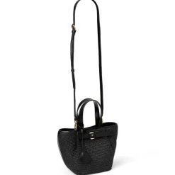 Bruno Magli Tessa Mini Tote Black Raffia Sale