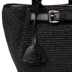 Bruno Magli Tessa Mini Tote Black Raffia Sale