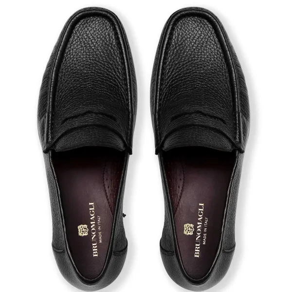 Bruno Magli Tonio Slip On Loafer Cervo Leather Black Clearance