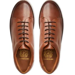 Bruno Magli Trento Leather Court Sneaker Cognac Clearance