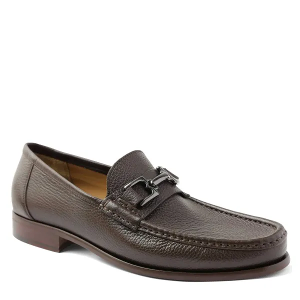Bruno Magli Trieste Classic Leather Moccasin Dark Brown Cervo Discount